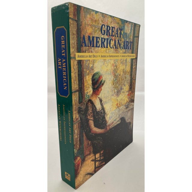 Great American Art. American Art Deco, Impressionists, Watercolors. Oversize 3 Book Set in Slip Case. 3 Books with dust...