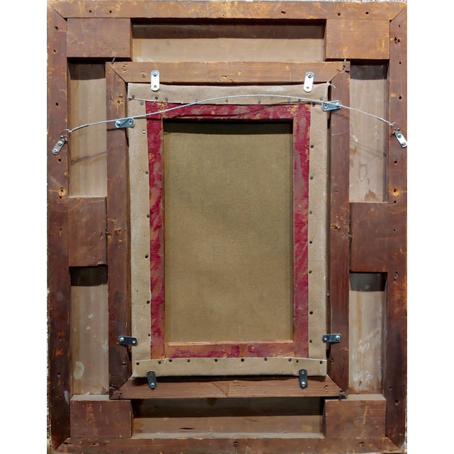 St. Christopher W/ Baby & Cherubs-Spanish School-18th Century Oil Painting For Sale - Image 10 of 11