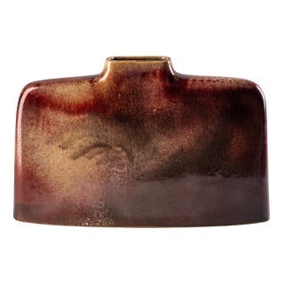 Rectangular Vase in Glazed Ceramic by Leandro Lega, 1984 For Sale