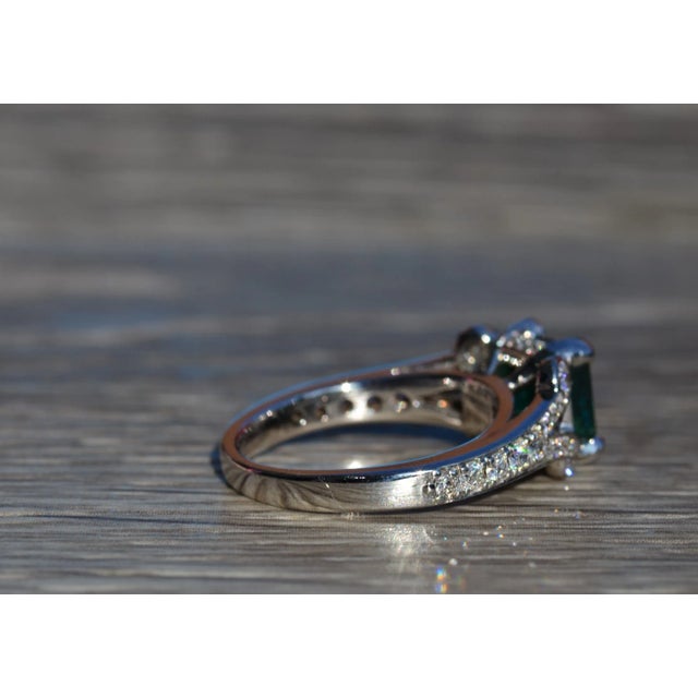 The Berkeley: Vintage Tourmaline and Diamond Ring in Platinum For Sale - Image 4 of 10