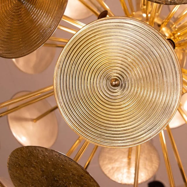 Sputnik Style Ceiling Lamp with Murano Glass Discs For Sale - Image 4 of 8