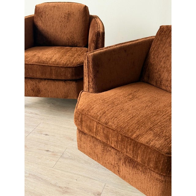 Mid-Century Modern Mid-Century Lounge Chair in Chocolate Chenille For Sale - Image 3 of 12