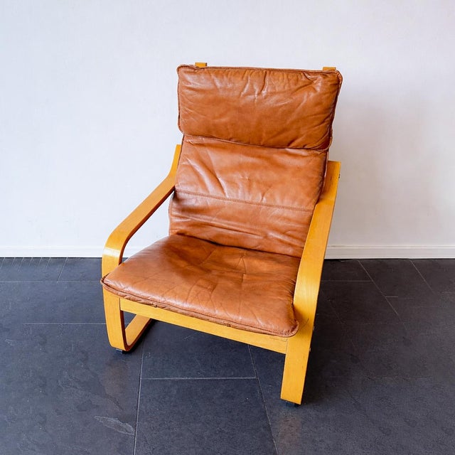 Vintage Poäng Chair in Cognac Leather by Noboru Nakamura for Ikea, 2000s For Sale - Image 13 of 13