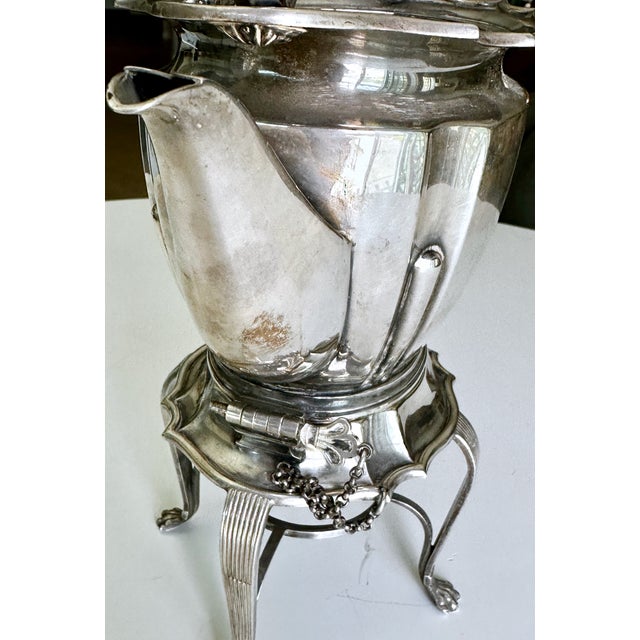 Antique Edwardian Roberts & Belk Silver Kettle on Stand & Burner For Sale - Image 9 of 15