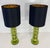 Italian Green Emerald Murano Glass Discs and Brass Lamps with Black Lampshades, 2000s, Set of 2 For Sale - Image 11 of 15