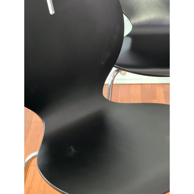 Vintage Italian Modern Black Lacquered Bentwood Stackable Chairs by Calligaris, Set of 4 For Sale - Image 11 of 13