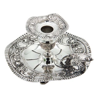 Silver Paddle with Embossed Floral Motifs For Sale