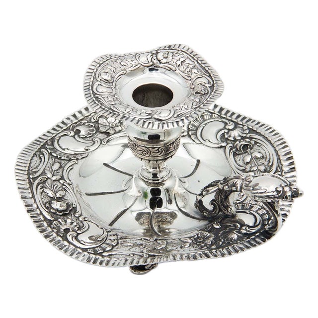 Silver Paddle with Embossed Floral Motifs For Sale