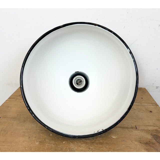Industrial Green Enamel Factory Pendant Lamp, 1960s For Sale - Image 13 of 16