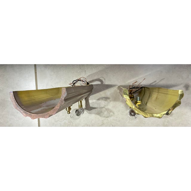 One of a Kind Pair of Joseph Malekan Repurposed Solid Bronze Sconces For Sale - Image 14 of 16