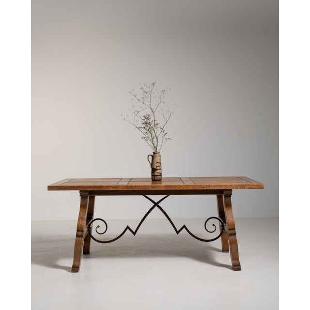 1960s Spanish Table with Iron Accents For Sale - Image 11 of 15