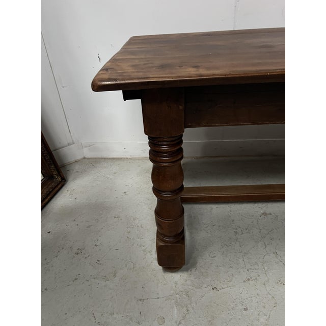 Wood Large Antique Farmhouse Table in Beech, 1800s For Sale - Image 7 of 18