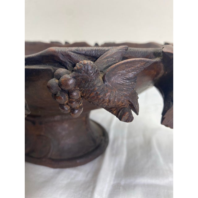 Coffee 19th Century Hand Carved Walnut Wood Black Forest Decorative Centerpiece For Sale - Image 8 of 10