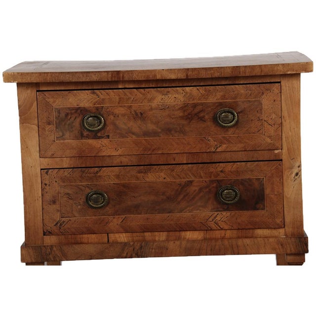 Wood Small Antique Baroque Louis XVI Chest of Drawers in Walnut, 1800 For Sale - Image 7 of 18