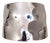 Vintage 1977 Signed Napier Book Piece Rhodium Plated Wavy Cuff Bracelet For Sale