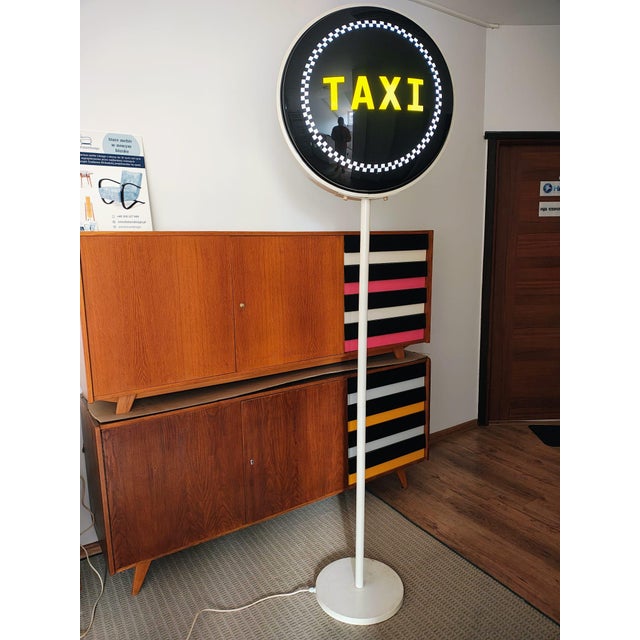 Neon Taxi Sign in Metal, 1990s, in Very Good conditions. Designed 1990 to 1999