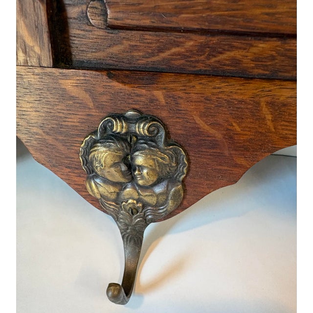 Brown Vintage French Carved Wood Coat or Pot Rack For Sale - Image 8 of 12