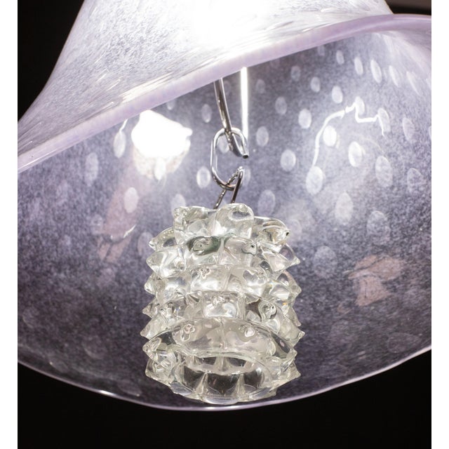 1970s Barovier E Toso Lantern in Bubble Glass With Rostrato Glass For Sale - Image 9 of 12
