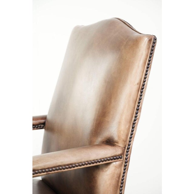 English-Style Gainsborough Desk Chair in Cowhide Leather For Sale - Image 12 of 13
