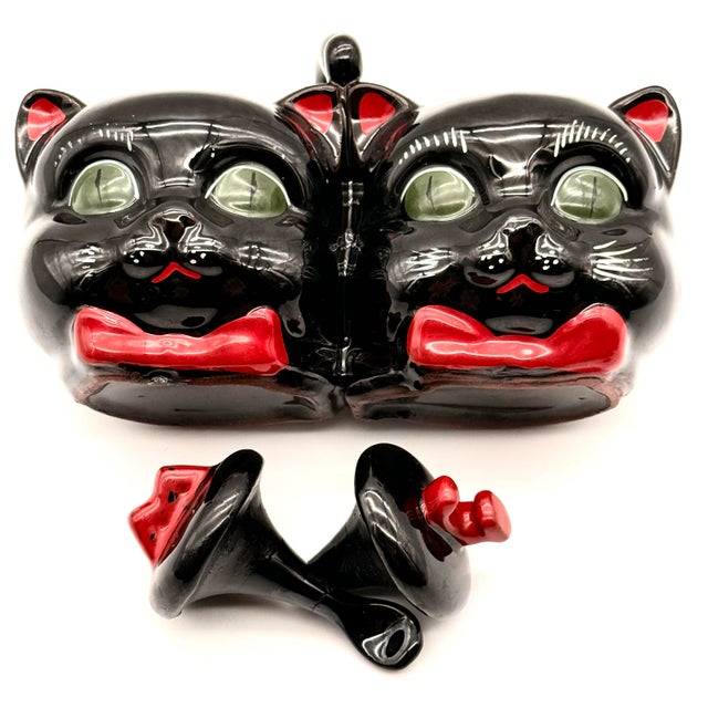 Black Rare Vintage Black Cat Jam and Marmalade Porcelain Serving Dish For Sale - Image 8 of 12