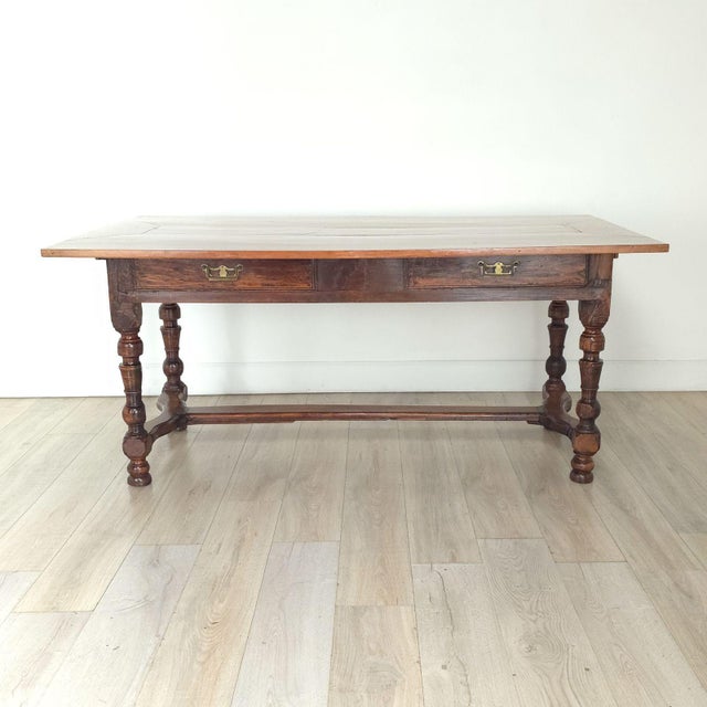 Wood Fruitwood French Dining Table With Antique Elements For Sale - Image 7 of 12