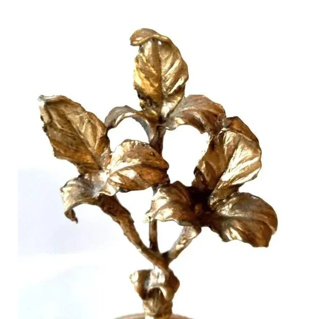 1960s 1960s Large Ormolu Pierced Amber Glass Perfume Bottles- a Pair For Sale - Image 5 of 6