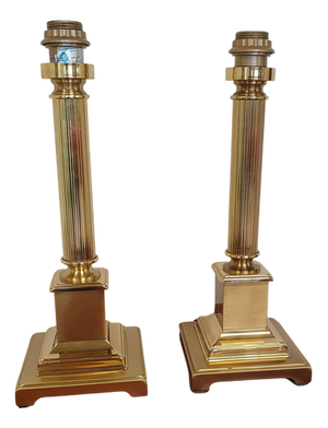 Yellow Brass Table Lamps from Herda, Set of 2