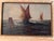 Atmospheric mid-century maritime oil painting on canvas, signed “Johnson” at the lower right. The work depicts two...