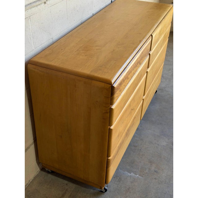 Heywood Wakefield Stardust Maple 8 Drawer Storage Lowboy Dresser Mid-Century Modern 1950s For Sale - Image 10 of 10
