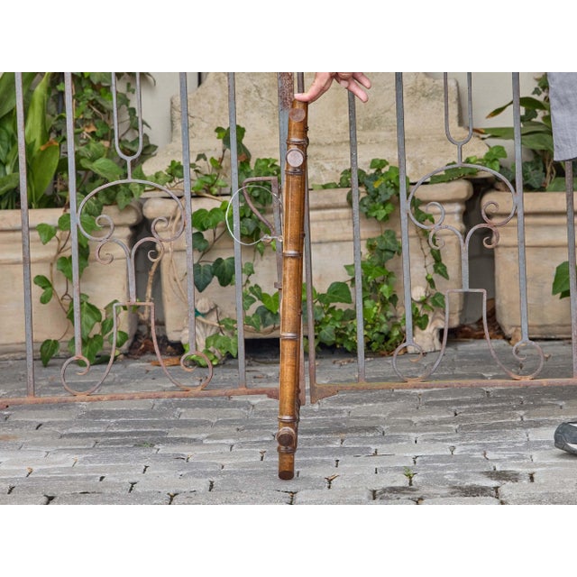 Brown Petite French Antique Faux Bamboo Mirror with Warm Patina, circa 1900 For Sale - Image 8 of 10