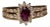 The Cardston: Ladies 14K Yellow Gold Ring set with Ruby and Diamond For Sale
