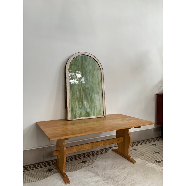 Vintage Arch Top Slag Glass Window, Early 20th C For Sale - Image 4 of 14