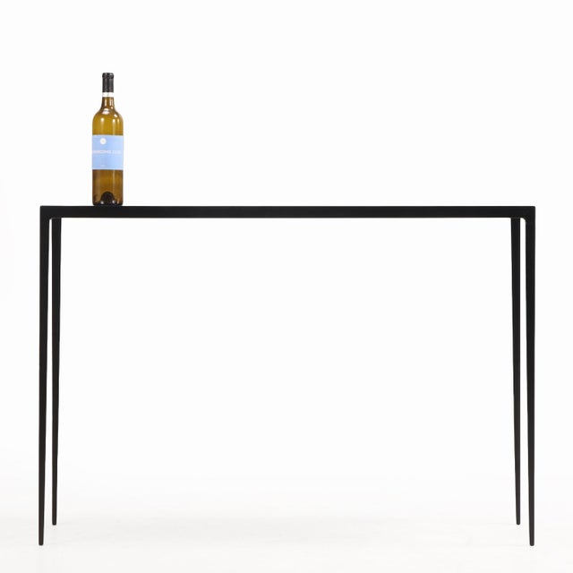 A Pair of Iron Console Tables in the Manner of Jean-Michel Frank For Sale In Philadelphia - Image 6 of 8