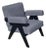 Klarel Chandigarh Grey & Black Upholstered Lounge Chair For Sale