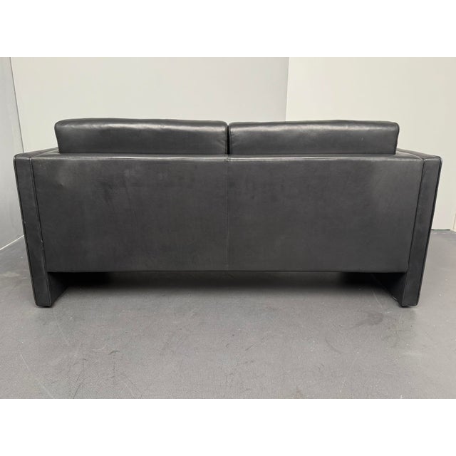 Black Two-Seater Leather Sofa by Jürgen Lange for Walter Knoll, Germany, 1970s For Sale - Image 8 of 13