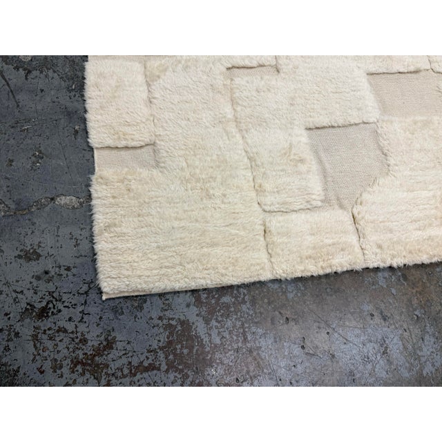 6ft × 9ft 1in Restoration Hardware Ilyas Ivory Wool Rug For Sale - Image 10 of 12