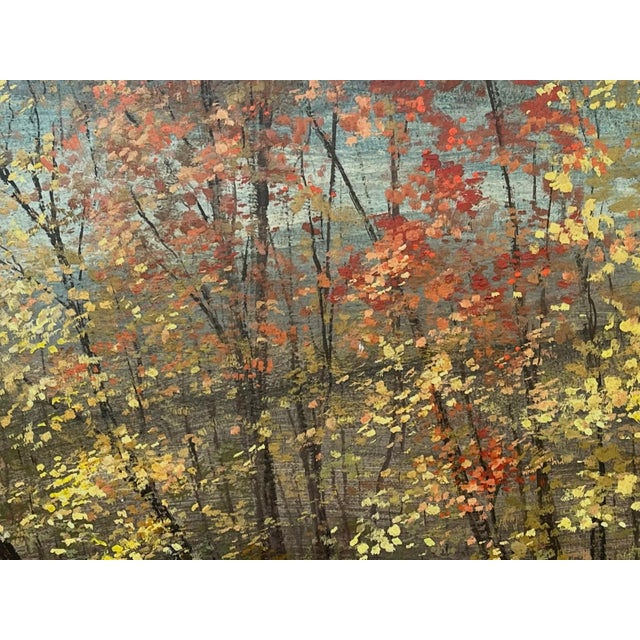 1940s Vintage Original American Impressionist Oil Painting Fall Landscape by John McClusky For Sale - Image 5 of 8