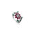 Contemporary Modern Floral Design Ruby Emerald & Blue Sapphire Cocktail Ring in 925 Silver- Size 7.5 For Sale - Image 3 of 11