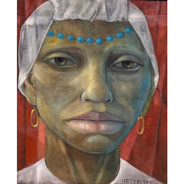 Expressionism Harry Elsas, Expressionist African American Woman Portrait German Brazilian Harry Elsas For Sale - Image 3 of 6