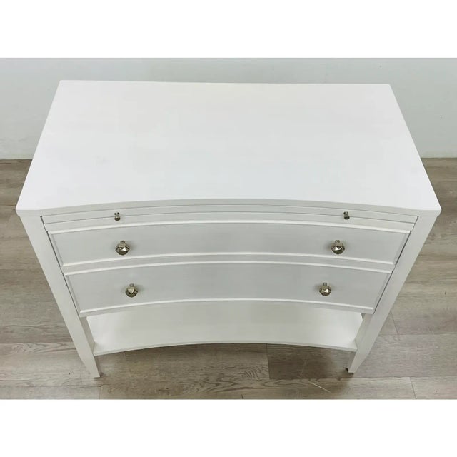 Modern White Wood Nightstands Pair For Sale - Image 4 of 7