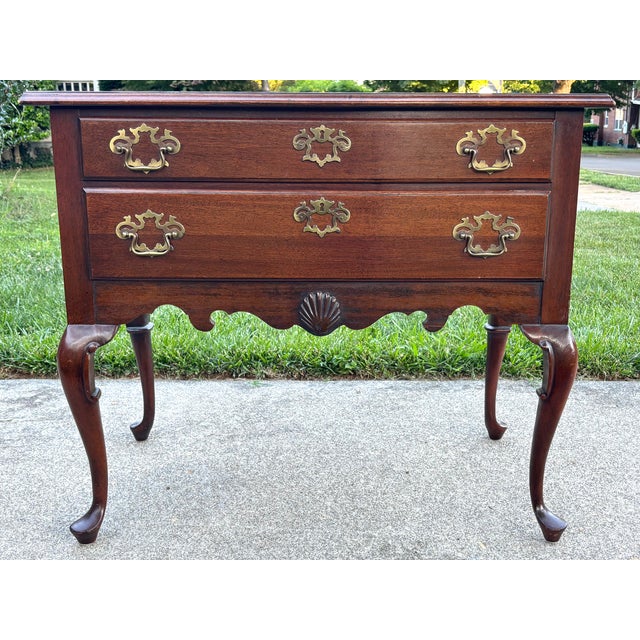 Mid 20th Century Solid Mahogany Queen Anne Lowboy Chest For Sale - Image 12 of 12