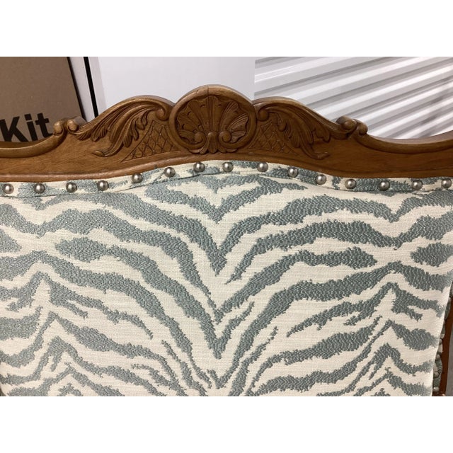 French Walnut Fauteuils Newly Upholstered in Stroheim Animal Print For Sale - Image 4 of 14