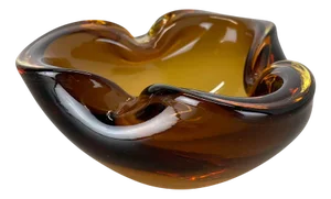 Large Murano Glass Yellow Ashtray, Italy, 1970