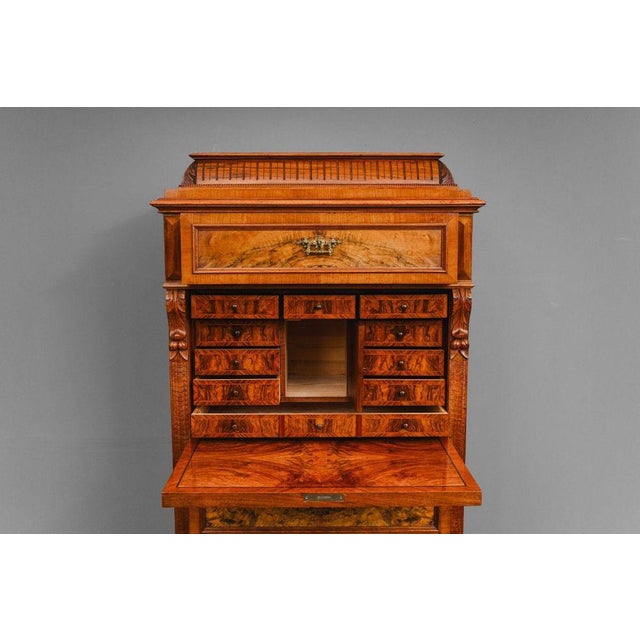 Gründerzeit Office Desk in Walnut, 19th Century For Sale - Image 12 of 18