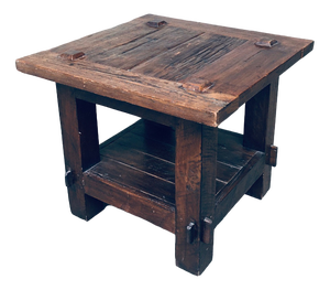 Wabi Sabi Style Oak Side Table, France, 1930s
