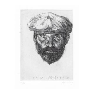 1977 Sigmund Abeles Self Portrait With Cap Etching For Sale
