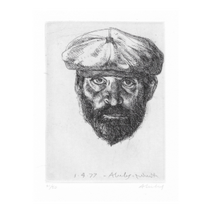 1977 Sigmund Abeles Self Portrait With Cap Etching