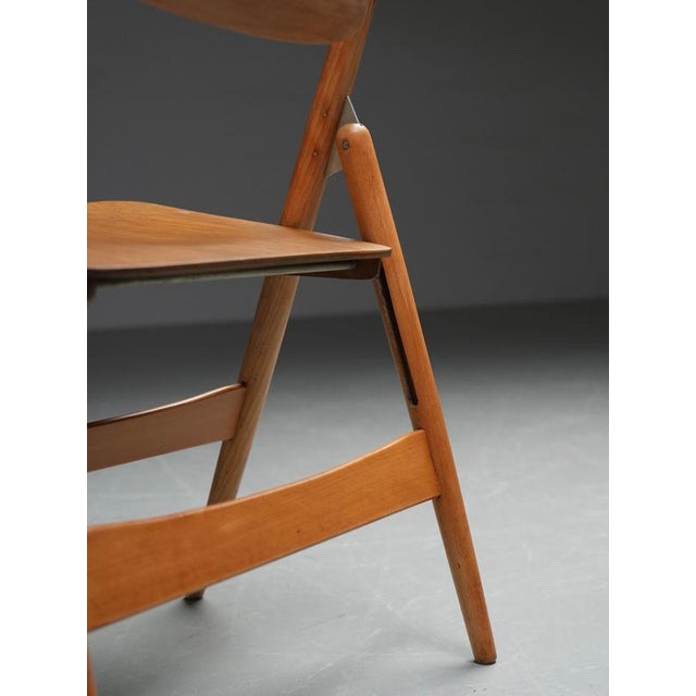 Wood Folding Chairs in Beech and Metal attributed to Egon Eiermann, Germany, 1950s For Sale - Image 7 of 11