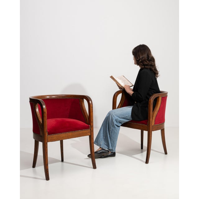 Brown Late 19th Century Pair Of Upholstered Clubchairs For Sale - Image 8 of 14