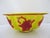 Chinese Imperial Yellow Peking Glass Lobed Bowl Pair With Red Floral Overlay For Sale - Image 9 of 12
